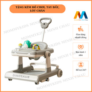 xe tập đi chữ u cao cấp mẫu khủng long có kèm tay đẩy và đệm lót phía dưới