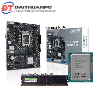 Combo main h610m-k cpu tray i3 12100f dram ddr4 16gb 3200
