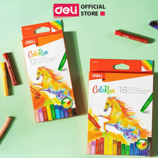 Bút Sáp Màu Dầu Bọt Biển Dễ Thương Deli - 12/18/24 Màu Tươi Sáng An Toàn Siêu Mịn Tô Màu Vẽ Tranh Mỹ Thuật