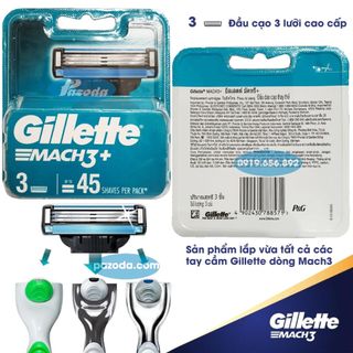 Lưỡi dao cạo râu Gillette Mach3+ (đầu cạo 3 lưỡi kép - không bao gồm tay cầm)