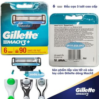 Lưỡi dao cạo râu Gillette Mach3+ (đầu cạo 3 lưỡi kép - không bao gồm tay cầm)