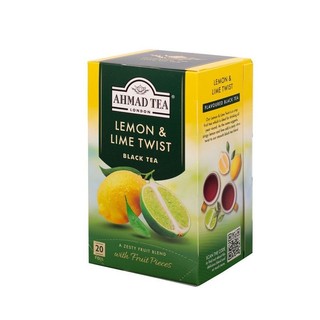 Trà Đen Túi Lọc Ahmad Lemon & Lime Twist - Trà Ahmad Chanh Vàng & Chanh Xanh Hộp Giấy Bao Thiếc 40g