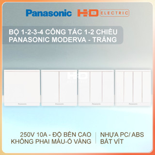 Bộ 1 2 3 4 Công tắc Panasonic Moderva WMF501 502 503 504 505 506 507 508 Màu Trắng
