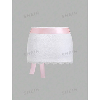[ORDER SHEIN]Chân Váy Phối Ren Cột Nơ