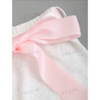 [ORDER SHEIN]Chân Váy Phối Ren Cột Nơ