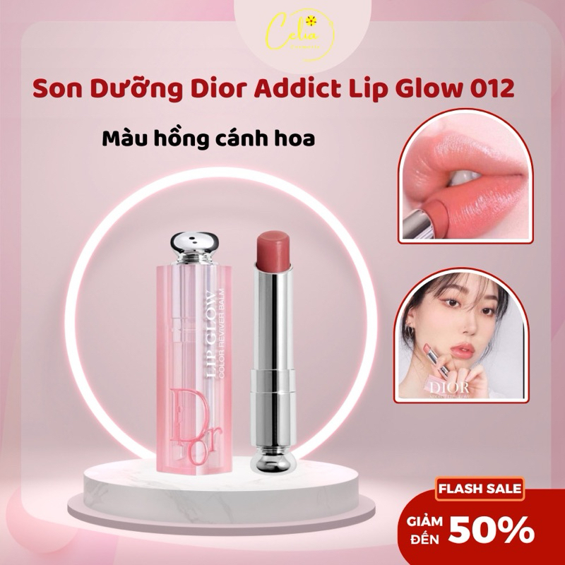 Son Dưỡng Dior Addict Lip Glow Màu 012 Rosewood màu hồng cánh hoa