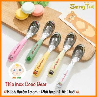 Thìa muỗng inox ăn dặm cho bé Coco Bear cho bé tập ăn