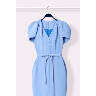 BEUCLOSET - Đầm cổ tim vai xếp phối dây eo