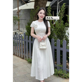 Đầm linen dáng xoè nhẹ