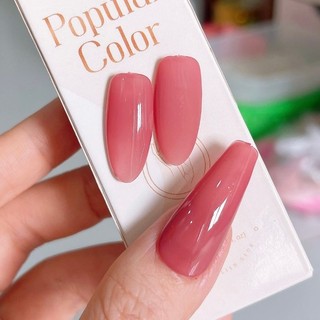Sơn gel màu thạch hồng gạo đục popular color chai 15ml chất sơn đậm đặc