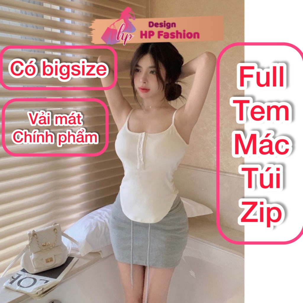 Áo 2 dây vạt bầu body HP FASHIONTREND áo nữ kiểu hai dây không mút màu đen trắng thun co giãn tôn dáng sang chảnh G689