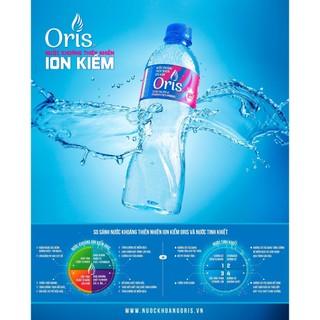 Thùng 24 chai nước khoáng tự nhiên ion kiềm Oris 500ml