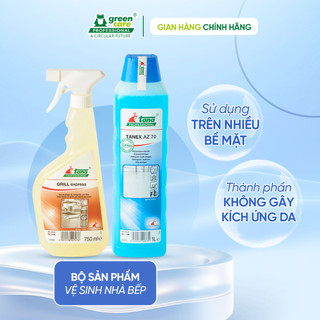 Bộ 2 sản phẩm vệ sinh nhà bếp Green Care Professional tẩy sạch dầu mỡ, lò nướng, quạt hút mùi, lò vi sóng nhập khẩu nguy