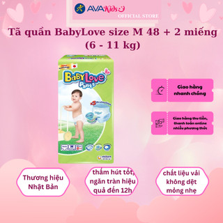 Tã quần babylove size m 48 + 2 miếng