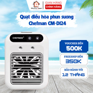 Quạt điều hòa phun sương mini Chefman CM-D124 dung tích 500ml 2 tốc độ gió 3 chế độ phun sương có cổng USB tiện lợi