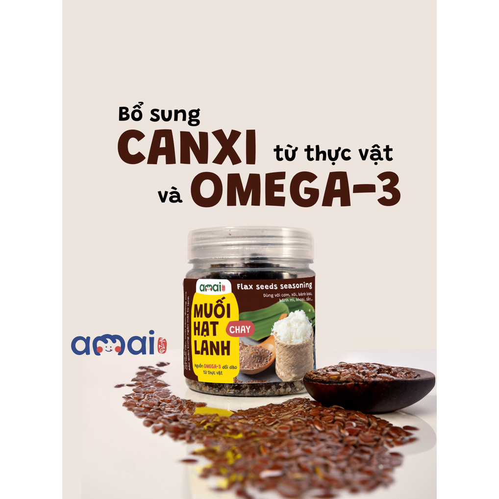 [Chay/Mặn] Muối Hạt Lanh Rong Biển thơm bùi béo rắc cơm ăn xôi, bổ sung omega 3 Canxi từ thực vật