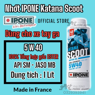 Nhớt tay ga tổng hợp 4t scooter ipone katana scoot 5w-40