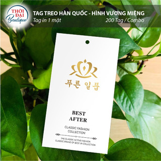 100 Tag / Nhãn Treo Thời Trang Golden Tiara Phong Cách Hàn Quốc (5 x 9 cm)