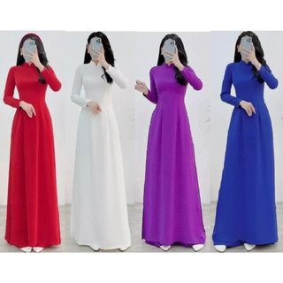 Lm056,003,007,110 áo dài lụa mỹ mềm mịn,2 tà,tay dài.