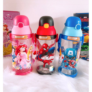 Bình nước diisney nhện 520ml có ống hút hàng đẹp