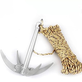 Móc Mỏ Neo 4 Lưỡi Gấp Gọn Kèm 10Mét Dây Thừng Dùng Để Dọn Lục Bình, Cỏ Sậy Nước,...Tạo Lỗ Câu, Bãi Câu Cá Tự Nhiên