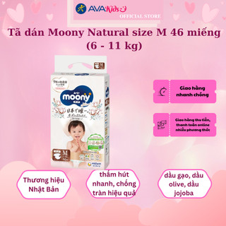 Tã dán Moony Natural size M 46 miếng
