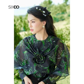 Áo nữ dài tay họa tiết hoa sixdo