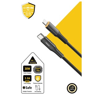 Cáp sạc tự ngắt thông minh PISEN PRO intelligent PowerOff 1200m-Pro LT-CL02-1200(GLB) C TO C, C TO L