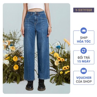 Quần Jeans Nữ Ống Rộng "Tái cấu trúc" . Deconstructed Relaxed Jeans V-SIXTYFOUR- 122WD1084A1950