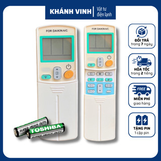 Remote máy lạnh daikin 1 nút xanh mẫu 2, remote điều hòa daikin, điều khiển máy lạnh daikin