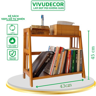 Kệ đầu giường vivudecor kd02 100% gỗ tự nhiên - kệ sách để bàn 100% gỗ tự nhiên