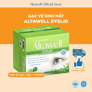  Gạc Mắt Altawell Eyelid Lau Vệ Sinh Mắt Giảm Kích Ứng, Ngứa Cộm, Viem Bờ Mi Chiết Xuất Trà Xanh- Hộp 10 gói