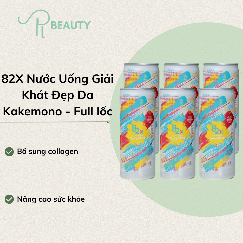 82X Nước Uống Giải Khát Đẹp Da Kakemono Lốc 6 Lon