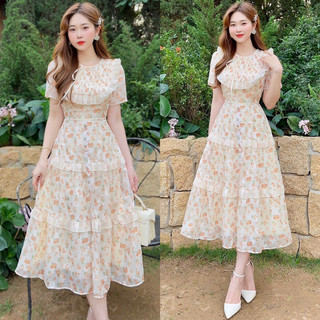 Đầm hoa nhí Vintage _ Đầm thiết kế nhiều form size M.L.XL.2XL