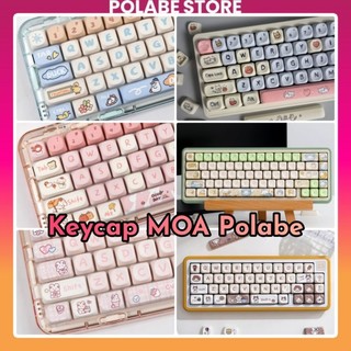 Keycap MOA Autumn Puppy Bunny profile PBT Dyesub Polabe Store bàn phím cơ Keycap Little Cat Duck Rabbit