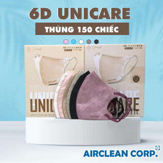 Khẩu Trang 6D UNI CARE - Thùng 150 Chiếc Khẩu Trang Y Tế 3 Lớp Kháng Khuẩn