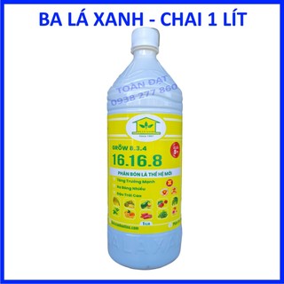 Phân Bón Lá Ba Lá Xanh Grow 8-3-4 (chai 1 lít), tăng trưởng, bật chồi, xanh cây, to trái