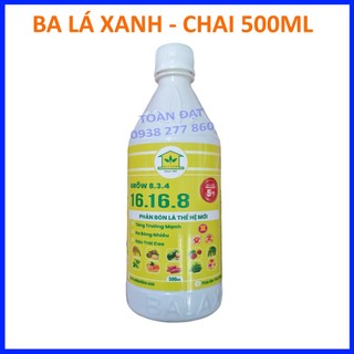 Phân Bón Lá Ba Lá Xanh Grow 8.4.3 (chai 500ml) Đậm Đặc, bật chồi, xanh cây tốt trái