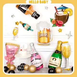 Bóng hình chai ly trang trí sinh nhật - decor chụp ảnh studio