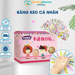 Băng cá nhân dễ thương hộp 120 miếng không thấm nước và thoáng khí giúp bảo vệ vết thương một cách hiệu quả CN025 