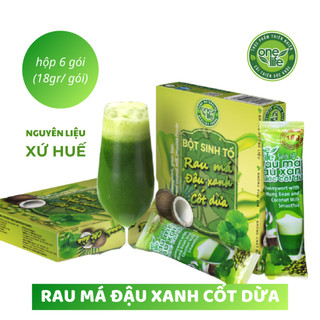 Halal Bột Sinh Tố Rau Má Đậu Xanh Cốt Dừa ONELIFE Hộp 108gr thanh mát, giải nhiệt thơm ngon