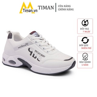 Giày thể thao nam sneaker chất liệu da màu đen đế cao cao cấp độn đế đẹp bảo hành 1 năm DT20 TIMAN