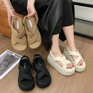 Sandal Nữ Đế Cao 5cm Chất Da Cao Cấp Quai Mềm Đế Nhẹ Dễ Phối Đồ Thời Trang Mới SPN48