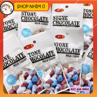 Kẹo sỏi đá, kẹo nhai sắc màu vị socola sữa ăn vặt tuổi thơ gói 13gr