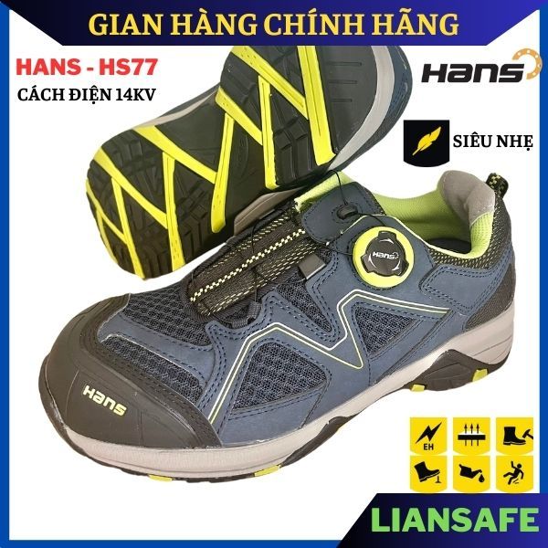 Giày bảo hộ lao động nam cao cấp Hàn Quốc Hans HS77 cách điện - siêu nhẹ - Giày chống đinh nam - thời trang thể thao