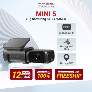 Camera Hành Trình DDPai MINI 5 4G - Theo Dõi Từ Xa Độ 4K 2160P Tích Hợp GPS Bộ Nhớ Trong 64GB