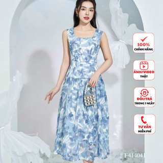 Đầm thiết kế FIONA dáng xòe cổ tim vuông váy sát nách tùng váy can 3 tầng phù hợp đi làm đi chơi F414041