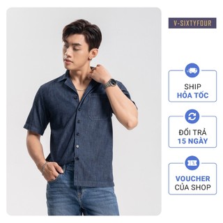 Áo Sơ Mi Nam Cổ Sam Dáng Rộng Tay Ngắn - Short Sleeve Collar Shirt V-SIXTYFOUR- 222MD4033B1950