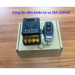 Công tắc ĐEN 30A 220V /12-75VDC , điều khiển từ xa bật tắt bơm nước - máy rửa xe - bật đèn từ xa