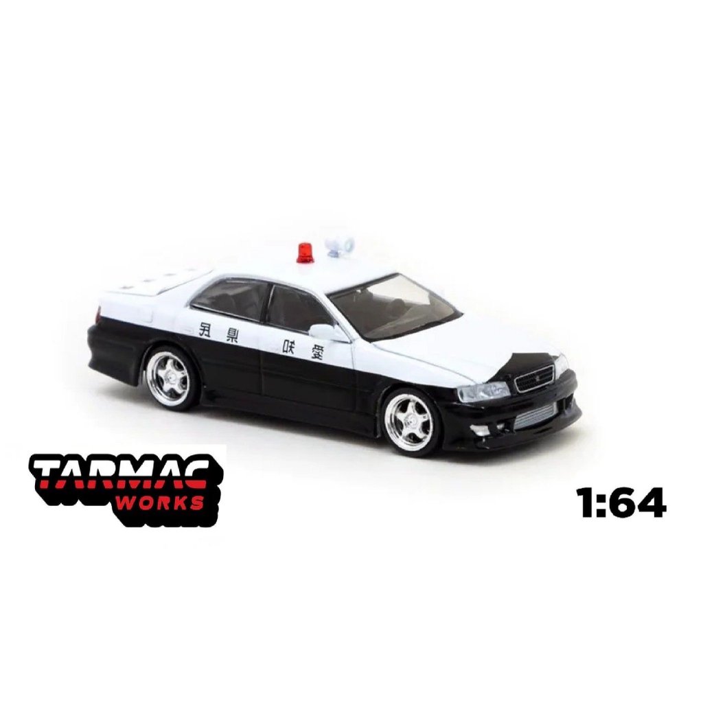 Mô hình xe Toyota Chaser JZX100 Black / White VERTEX police tỉ lệ 1:64 Tarmac works